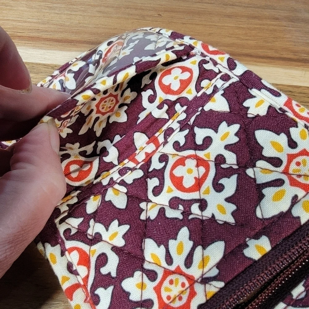 Vera Bradley Tri Fold Cloth Wallet Medallion Pattern Print - Picture 9 of 16